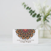 Elegant Mandala Lotus Blume Massage Therapist Visitenkarte (Stehend Vorderseite)