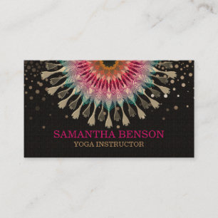 Elegant Mandala Lotus Logo Yoga Instructor Visitenkarte