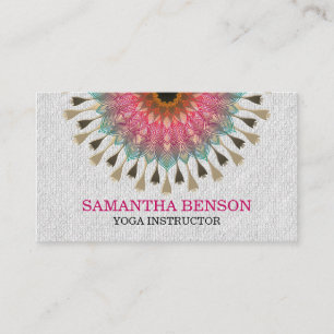 Elegant Mandala Lotus Logo Yoga Instructor Visitenkarte