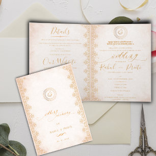 Elegant Mandala mit Lord Ganesh Indian Wedding Einladung