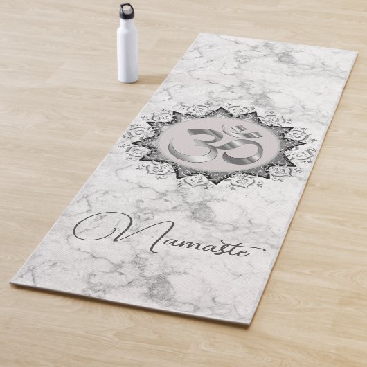 Elegant Mandala Om Namaste auf Marmor Yogamatte (Beispiel)