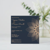 Elegant Mandala on Blue Einladung (Stehend Vorderseite)