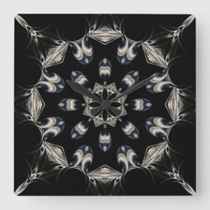 elegant Mandala Quadratische Wanduhr