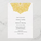 Elegant Mandala REAL GOLD FOIL Hochzeit Einladung (Vorderseite)