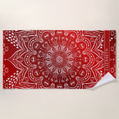 Elegant Mandala Red Strandtuch (Vorderseite)