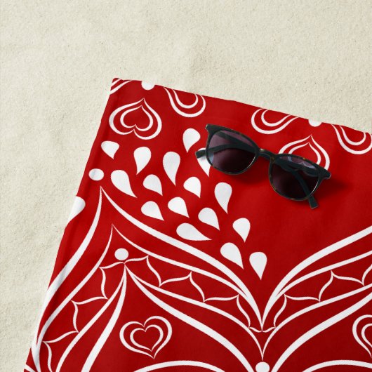 Elegant Mandala Red Strandtuch (Beispiel)