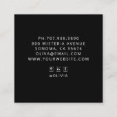 Elegant Mandala Spiritual Coach Green Black Quadratische Visitenkarte (Rückseite)