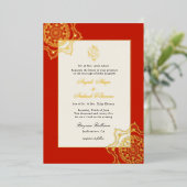 Elegant Mandala und Ganesh Indianerhochzeit Folieneinladung (Stehend vorne)