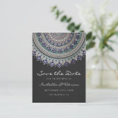 Elegant Mandala Wedding Save the Date Postcards Ankündigungspostkarte (Stehend Vorderseite)