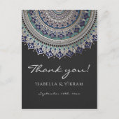 Elegant Mandala Wedding Vielen Dank Postkarten (Vorderseite)