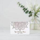 Elegant Mandala White Chic Classy Yoga Instructor Visitenkarte (Stehend Vorderseite)
