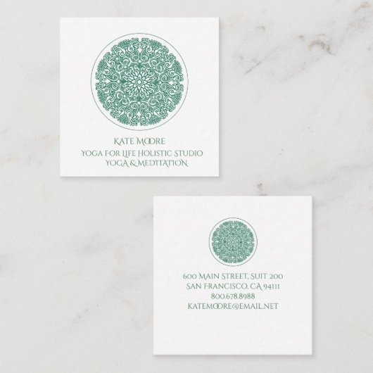 Elegant Mandala Yoga Symbol der Universe Holistic Quadratische Visitenkarte (Vorne/Hinten)