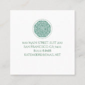 Elegant Mandala Yoga Symbol der Universe Holistic Quadratische Visitenkarte (Rückseite)