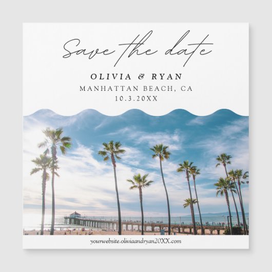 Elegant Manhattan Beach Save the Date Magnet (Vorderseite)