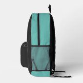 Elegant Manly Black & Aquamarin Art Deco Monogram Bedruckter Rucksack (Rechts)