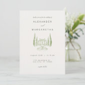 Elegant Manor Hochzeit Einladung (Stehend Vorderseite)