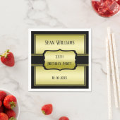Elegant Man's Gold & Black Birthday Serviette (Beispiel)