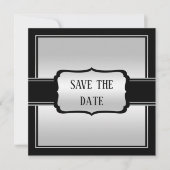 Elegant Man's Silver & Black Birthday Save The Date (Vorderseite)