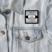 Elegant Man's Silver & Black Birthday Vielen Dank Button (Beispiel)