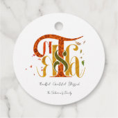 Elegant Manuscript Thanks Autumn Fall Foliage Geschenkanhänger (Rückseite)