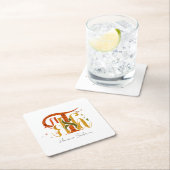 Elegant Manuscript Thanks Autumn Fall Foliage Rechteckiger Pappuntersetzer (Vor Ort)