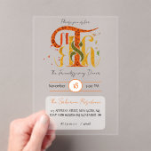 Elegant Manuscript Thanks Autumn Foliage Acryleinladungen (Insitu (Handheld))