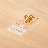 Elegant Manuscript Thanks Autumn Foliage Acryleinladungen (Ablage )