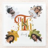 Elegant Manuscript Thanks Autumn Foliage Photos Glasuntersetzer (Vorderseite)