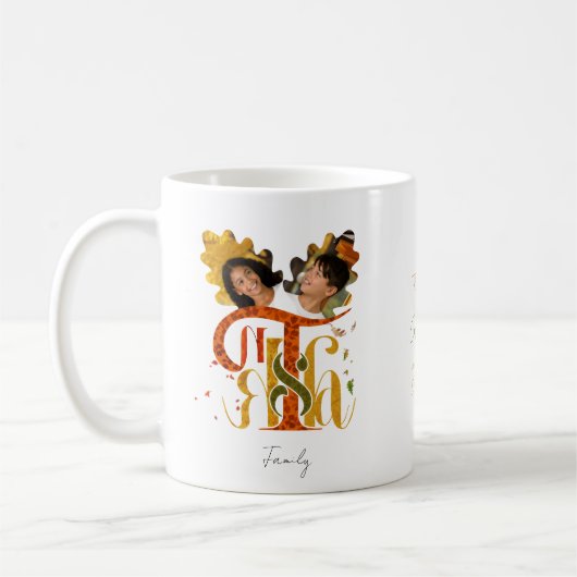 Elegant Manuscript Thanks Autumn Foliage Photos Kaffeetasse (Links)