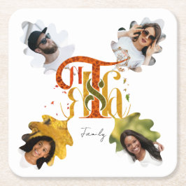 Elegant Manuscript Thanks Autumn Foliage Photos Rechteckiger Pappuntersetzer