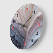 Elegant Marble Abstract Wall Clock – Modern Pastel Große Wanduhr (Winkel)