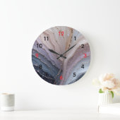 Elegant Marble Abstract Wall Clock – Modern Pastel Große Wanduhr (Zuhause)