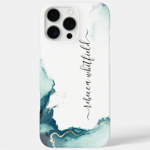 Elegant Marble Agate Pattern Skript iPhone 16 Pro Max Hülle