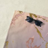Elegant Marble | Beige Minze Sage Green Rose Gold Strandtuch (Beispiel)