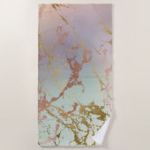 Elegant Marble | Beige Minze Sage Green Rose Gold Strandtuch (Vorderseite)