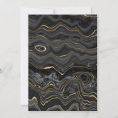ELEGANT MARBLE BLACK GOLD PATTERN GEBURTSTAG EINLADUNG (Rückseite)