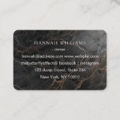 Elegant Marble Black-Gold Salon Visitenkarte (Rückseite)