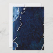 Elegant Marble Blue Agate Hochzeit Einladung (Rückseite)