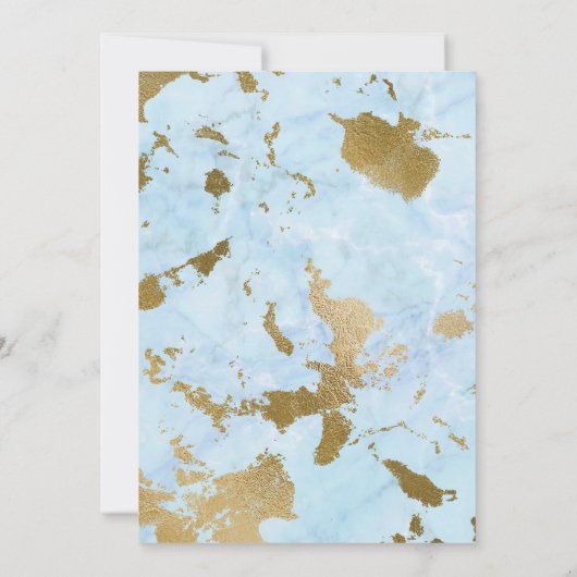 ELEGANT MARBLE BLUE BALLOON BIRTHDAY EINLADUNG (Rückseite)