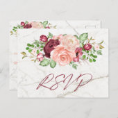 Elegant Marble Burgundy Mauve Peach UAWG Einladungspostkarte (Vorne/Hinten)