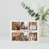 Elegant Marble Christmas Photo Collage Feiertagspostkarte (Stehend Vorderseite)