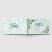 Elegant Marble Eucalyptus Geometric Wedding Gästebuch (Voll)