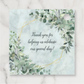 Elegant Marble Eucalyptus Greenerity Gold Wedding Geschenkanhänger (Rückseite)