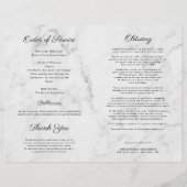 Elegant Marble | Foto zur Beerdigung Flyer (Hinten)