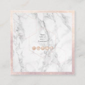 Elegant Marble Fotografy Quadratische Visitenkarte (Rückseite)