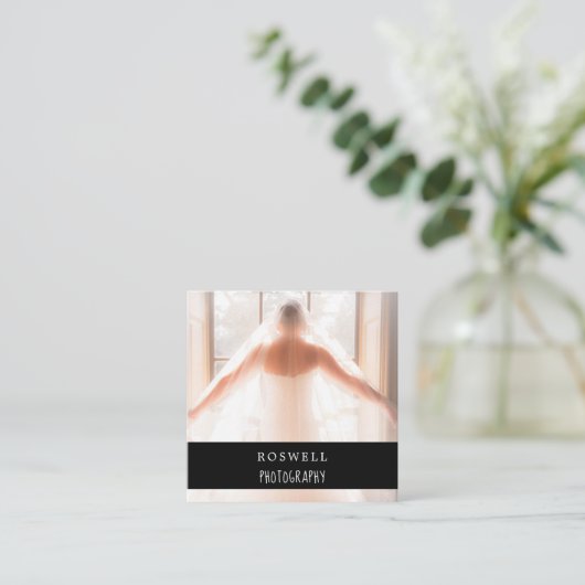 Elegant Marble Fotografy Quadratische Visitenkarte (Stehend Vorderseite)