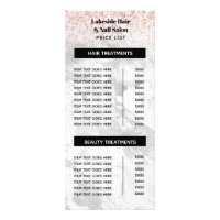Elegant Marble Glitter Salon Price list Services