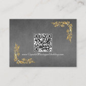 Elegant Marble, Grey, Gold Frame, Gold Heart Begleitkarte (Rückseite)