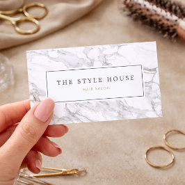 Elegant Marble Hair Stylist Salon Visitenkarte