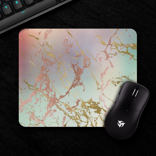 Elegant Marble | Kupfersage Minze Grüne Rose Gold Mousepad